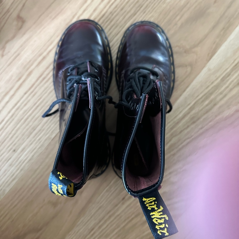 Dr. Martens Lace-Up Boots in Burgundy
